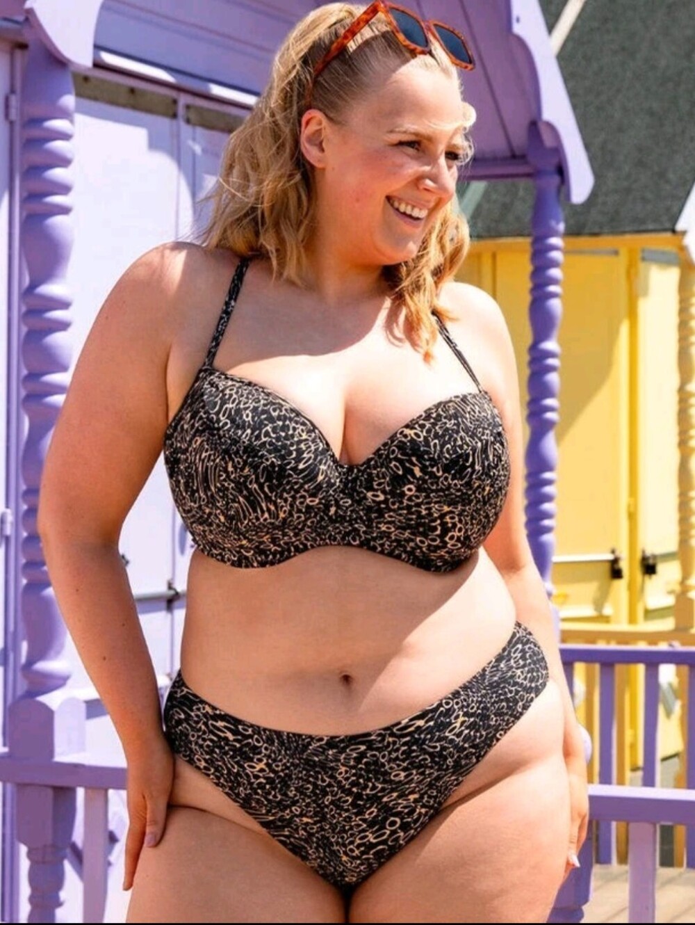 Curvy Kate Eclipso Balcony Bikini Top Print Mix NWT